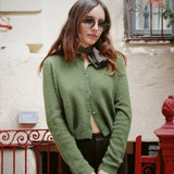 MEILLEUR MOMENT PINE SILK-CASHMERE CARDIGAN