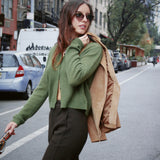 MEILLEUR MOMENT PINE SILK-CASHMERE CARDIGAN