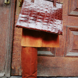 VINTAGE BROWN CROCODILE LEATHER BAG