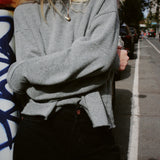 HEY GANG THE BOXY CROP SWEATSHIRT P.E. GREY