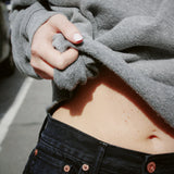 HEY GANG THE BOXY CROP SWEATSHIRT P.E. GREY