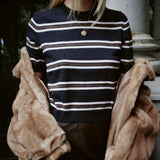 MARGOT NAVY STRIPE KNIT TOP