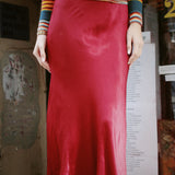 LILY WINE SLIP SKIRT