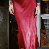 LILY WINE SLIP SKIRT
