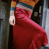 LILY WINE SLIP SKIRT