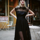 VINTAGE 1950'S CHIFFON PETER PAN COLLAR DRESS