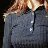 DEMYLEE LUNA SUPERFINE CASHMERE POLO TOP