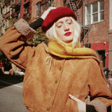 ROSIE SUEDE SHERPA LINED BOMBER JACKET