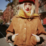 ROSIE SUEDE SHERPA LINED BOMBER JACKET