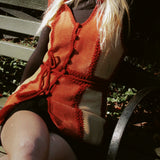 VINTAGE 70s PATCHWORK CROCHET LEATHER VEST