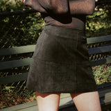 FELICITY BLACK SUEDE MINI SKIRT