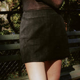 FELICITY BLACK SUEDE MINI SKIRT