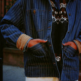 CLARK PINSTRIPE DENIM BARN JACKET