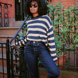 CLAIRE STRIPE KNIT TOP