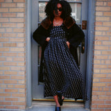 LULA DOT STRAPLESS MAXI DRESS