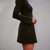 CLOAK & DAGGER BARDOT DRESS CHOCOLAT NOIR