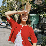 DYLAN SHORT SLEEVE CABLE KNIT CARDIGAN