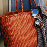 DRAGON DIFFUSION WEAVE BASKET BIG, TAN - BLACK EDGES