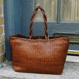 DRAGON DIFFUSION WEAVE BASKET BIG, TAN - BLACK EDGES