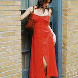 LOTTIE BUTTON FRONT MIDI DRESS