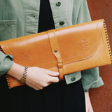 VINTAGE 70'S TOOLED LEATHER CLUTCH