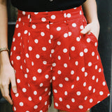 OLIVIA POLKA DOT PLEATED SHORT