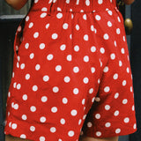OLIVIA POLKA DOT PLEATED SHORT