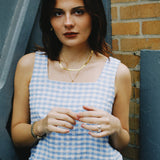 AUDREY GINGHAM SQUARE NECK TOP