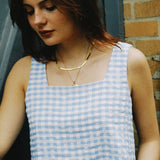AUDREY GINGHAM SQUARE NECK TOP