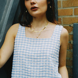 AUDREY GINGHAM SQUARE NECK TOP