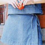 CLAIRE PINSTRIPED DENIM SKORT