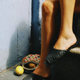 EITHER/OR BLACK WOVEN SANDAL