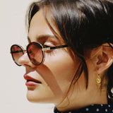 JORDAN BURGUNDY ACETATE OVAL SUNGLASSES