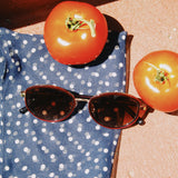 JORDAN BURGUNDY ACETATE OVAL SUNGLASSES