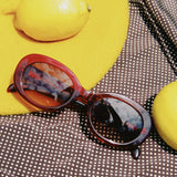 ARIA ACETATE WOMENS OVAL SUNGLASSES DARK CHERRY