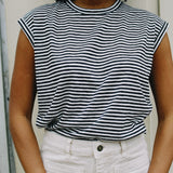 JONES STRIPE SLEEVELESS TOP