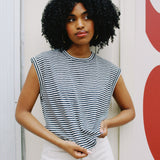 JONES STRIPE SLEEVELESS TOP