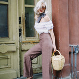 ELENA BROWN LINEN PANT