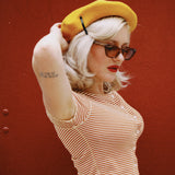 STEVIE STRIPED BUTTON-FRONT TOP