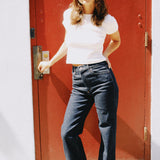 AGOLDE MID RISE DARK WASH HARPER JEAN