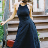 FAITHFULL VALENCIA BLACK MIDI DRESS