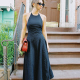 FAITHFULL VALENCIA BLACK MIDI DRESS