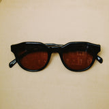 CAMERON ACETATE ROUND SUNGLASSES BLACK/BROWN