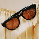 CAMERON ACETATE ROUND SUNGLASSES BLACK/BROWN