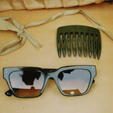HAYDEN RECTANGULAR SUNGLASSES, OLIVE