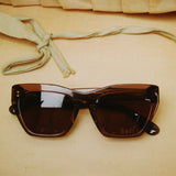 GIA ACETATE CAT EYE SUNGLASSES BROWN