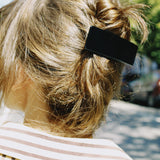 RECTANGULAR HAIR BARRETTE BLACK