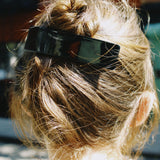 RECTANGULAR HAIR BARRETTE BLACK
