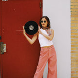 GISELLE RED GINGHAM DENIM PANT