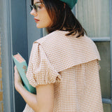 HAZEL GINGHAM TIE FRONT TOP